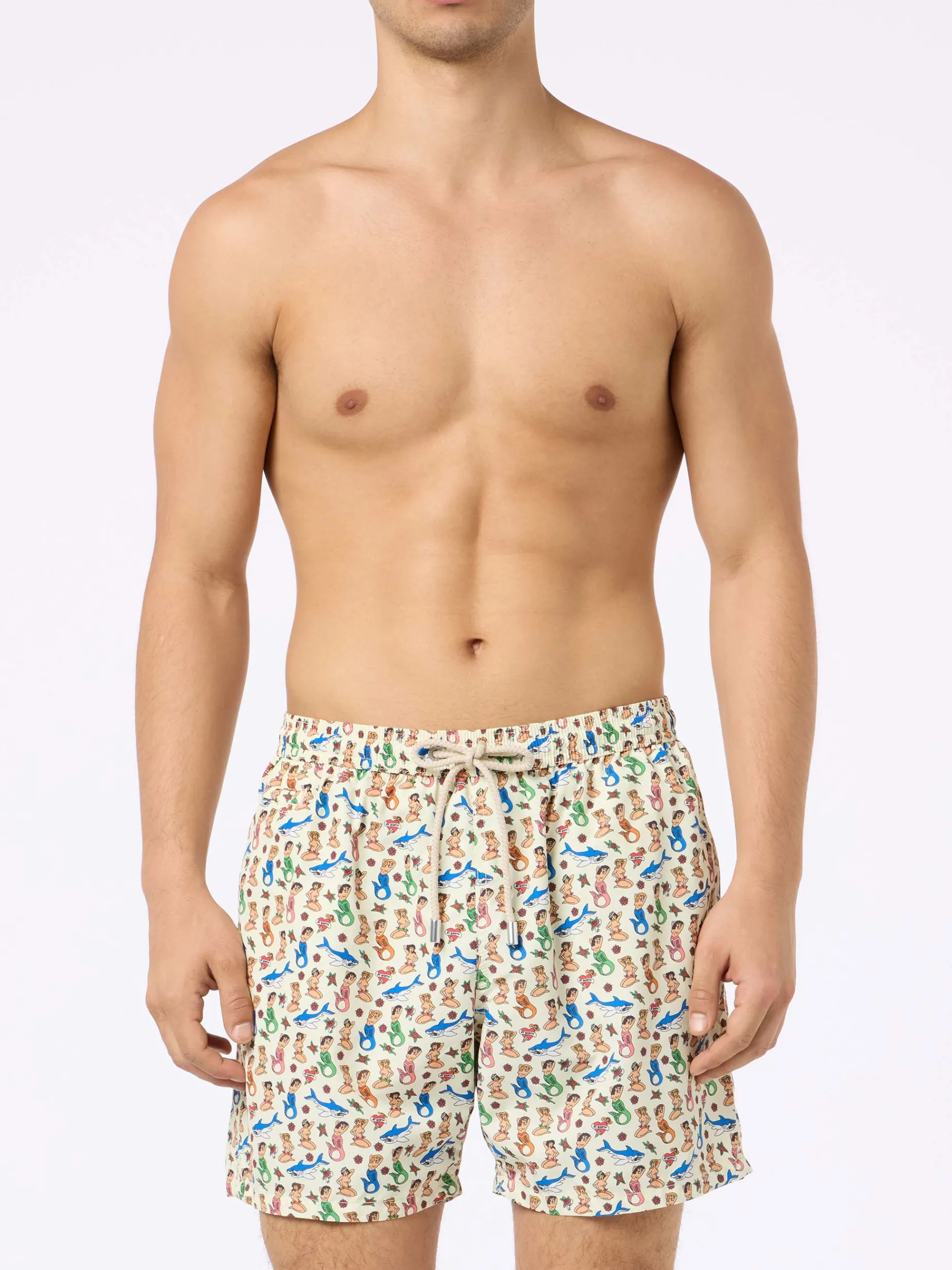 Herren-Badeshorts aus leichtem Stoff Lighting Micro Fantasy mit Meerjungfrauen-Print