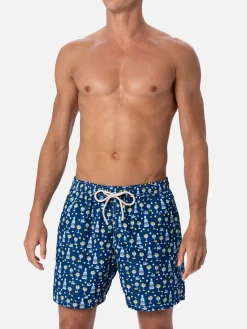 Herren-Badeshorts aus leichtem Stoff Lighting Micro Fantasy mit Gin Mare-Aufdruck | GIN MARE SONDEREDITION