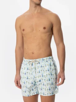 Herren-Badeshorts aus leichtem Stoff mit Gin-Print | GIN MARE SONDEREDITION