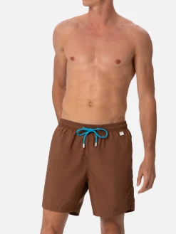 Herren-Badeshorts aus leichtem Stoff in Braun Lighting Pantone | PANTONE-SONDERAUSGABE