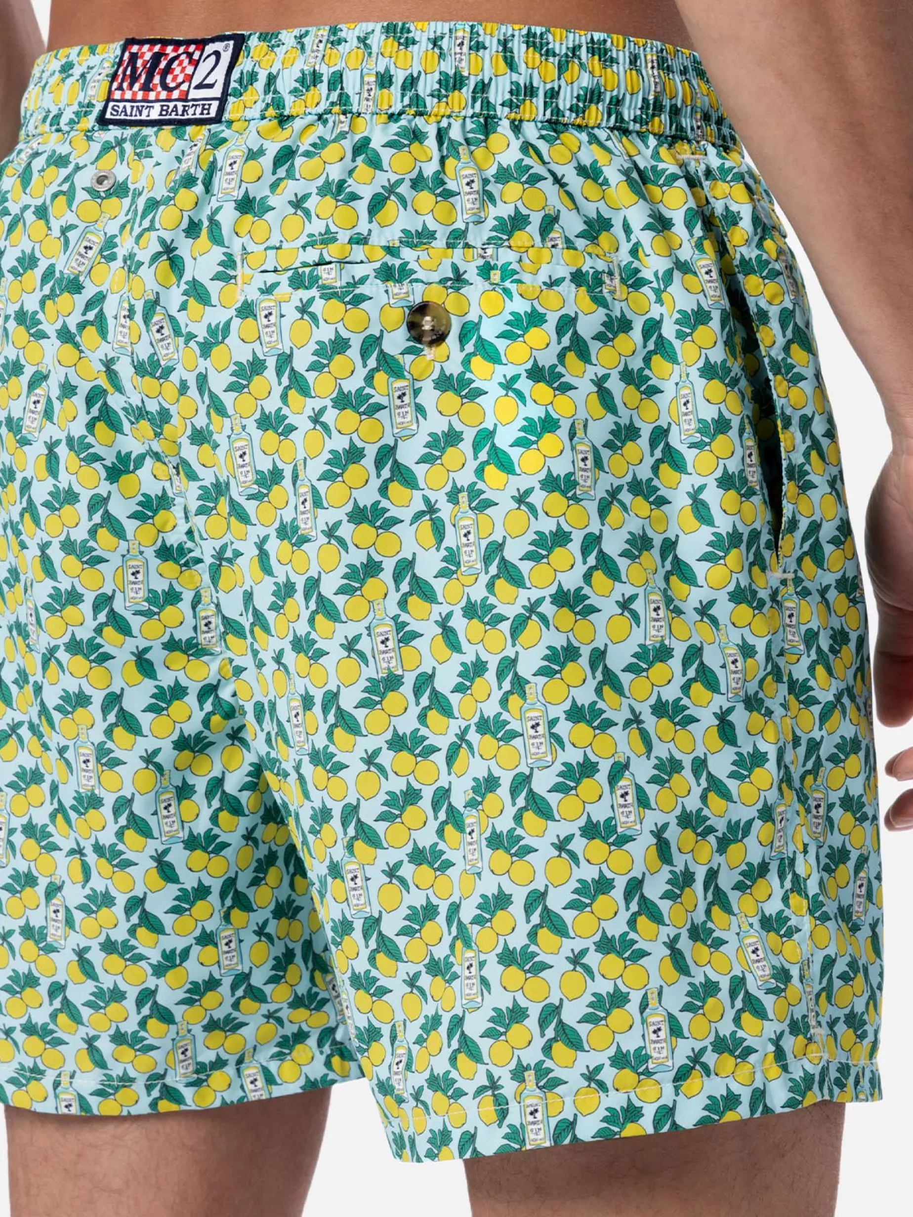 Herren-Badeshorts aus leichtem Stoff Lighting Micro Fantasy mit Gin- und Zitronen-Print