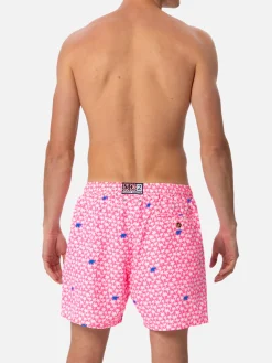 Herren-Badeshorts aus leichtem Stoff Lighting Micro Fantasy mit Palmen-Print