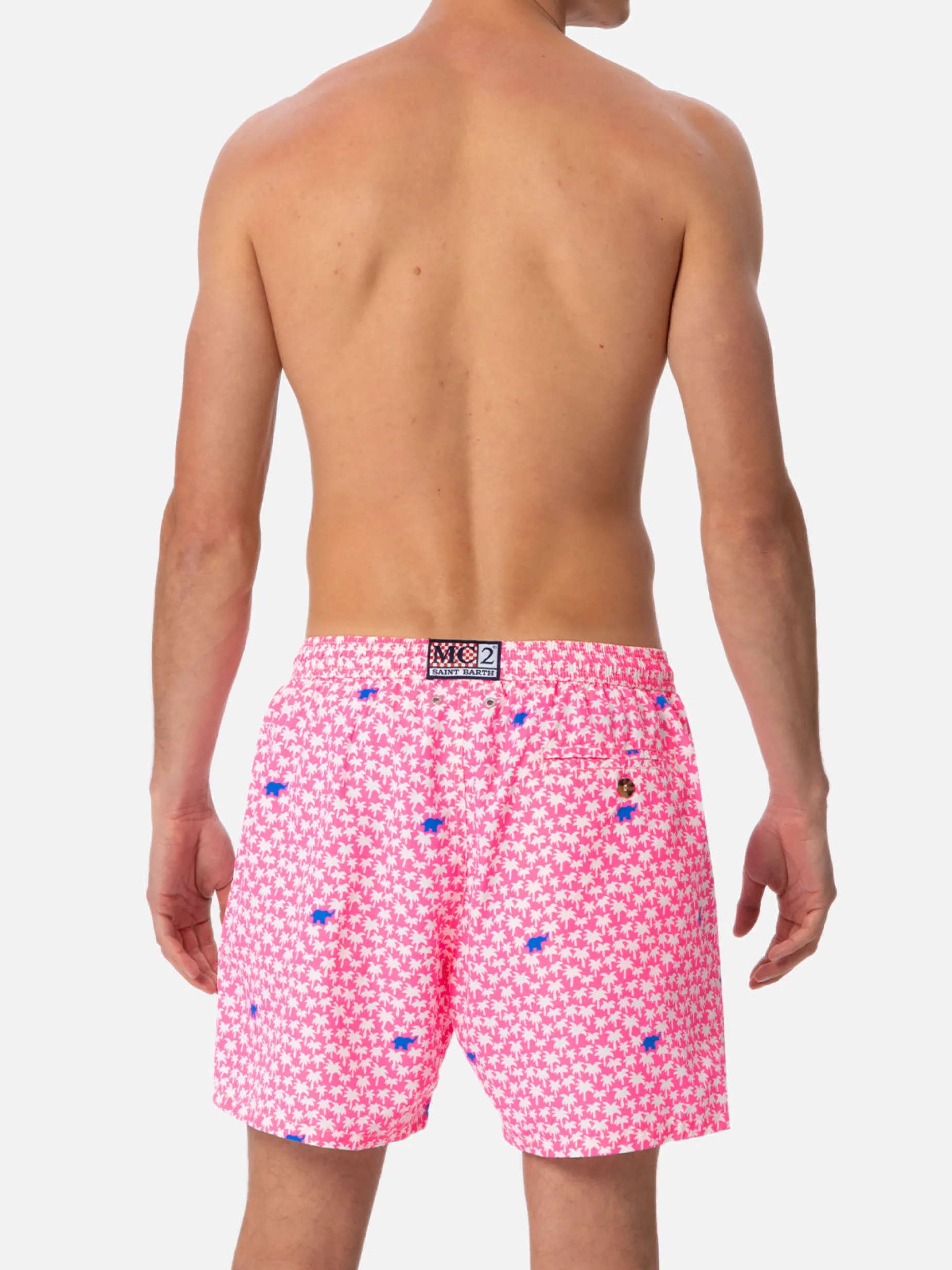 Herren-Badeshorts aus leichtem Stoff Lighting Micro Fantasy mit Palmen-Print
