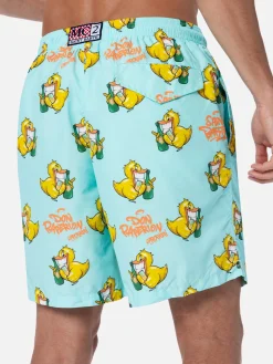 Herren-Badeshorts aus leichtem Stoff Lighting mit Cryptopuppets-Aufdruck | CRYPTOPUPPET-SONDERAUSGABE