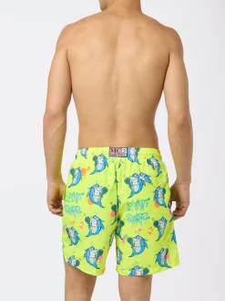 Herren-Badeshorts aus leichtem Stoff Lighting mit Cryptopuppets-Aufdruck | CRYPTOPUPPET-SONDERAUSGABE
