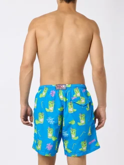 Herren-Badeshorts aus leichtem Stoff Lighting mit Cryptopuppets-Aufdruck | CRYPTOPUPPET-SONDERAUSGABE