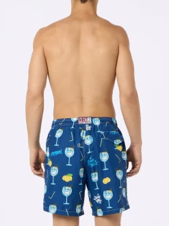 Herren-Badeshorts aus leichtem Stoff Lighting mit Cryptopuppets-Aufdruck | CRYPTOPUPPET-SONDERAUSGABE
