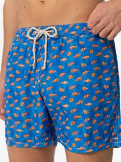 Herren-Badeshorts aus leichtem Stoff mit Clownfisch-Print