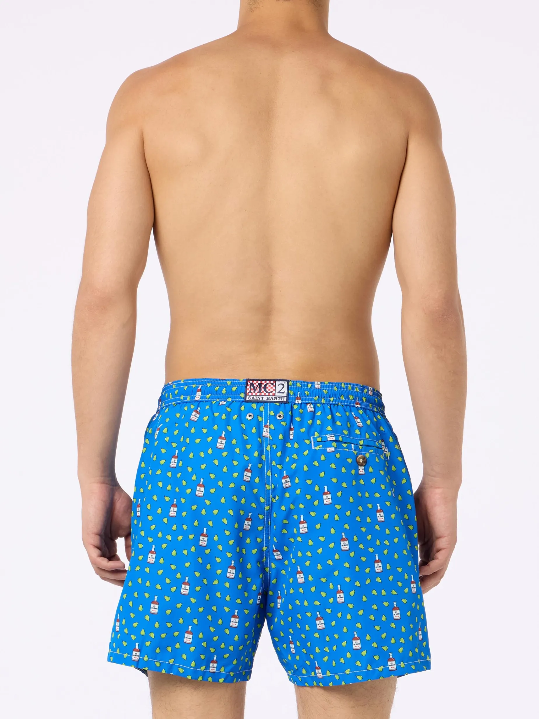 Herren-Badeshorts aus leichtem Stoff Lighting Micro Fantasy mit Rum- und Birnendruck