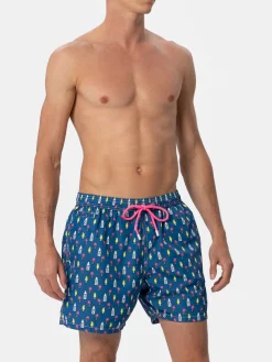 Herren-Badeshorts aus leichtem Stoff Lighting Micro Fantasy mit Cocktail-Print