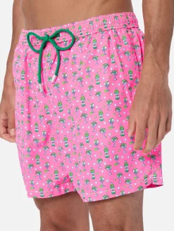 Herren-Badeshorts aus leichtem Stoff Lighting Micro Fantasy mit Eis- und Cocktail-Print