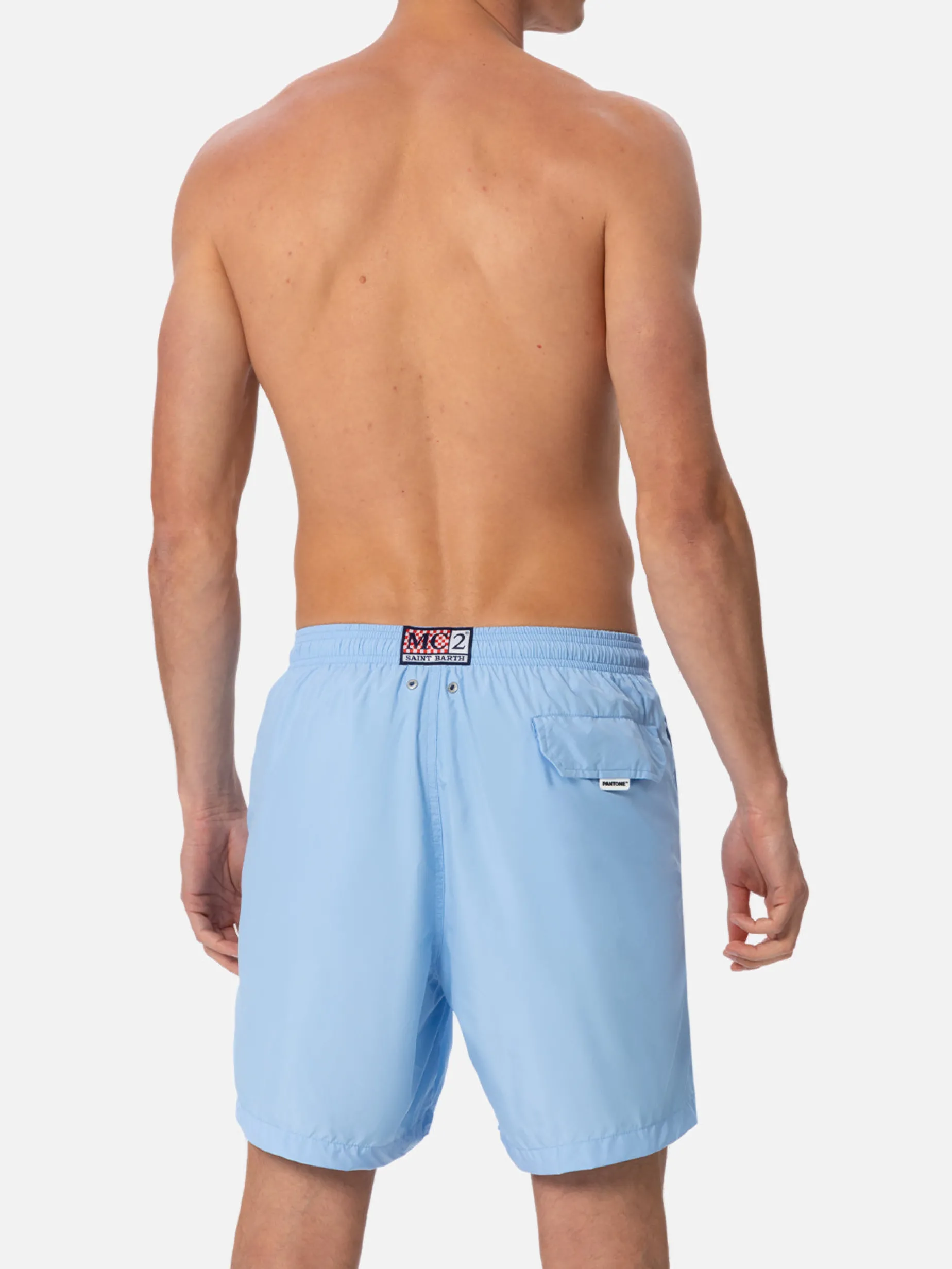 Herren-Badeshorts aus leichtem Stoff in Himmelblau Lighting Pantone | PANTONE-SONDERAUSGABE