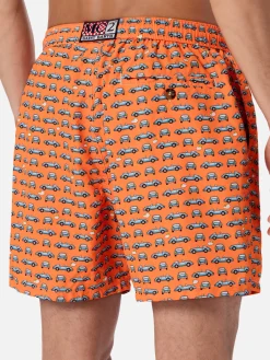 Herren-Badeshorts aus leichtem Stoff Lighting Micro Fantasy mit Autos-Aufdruck