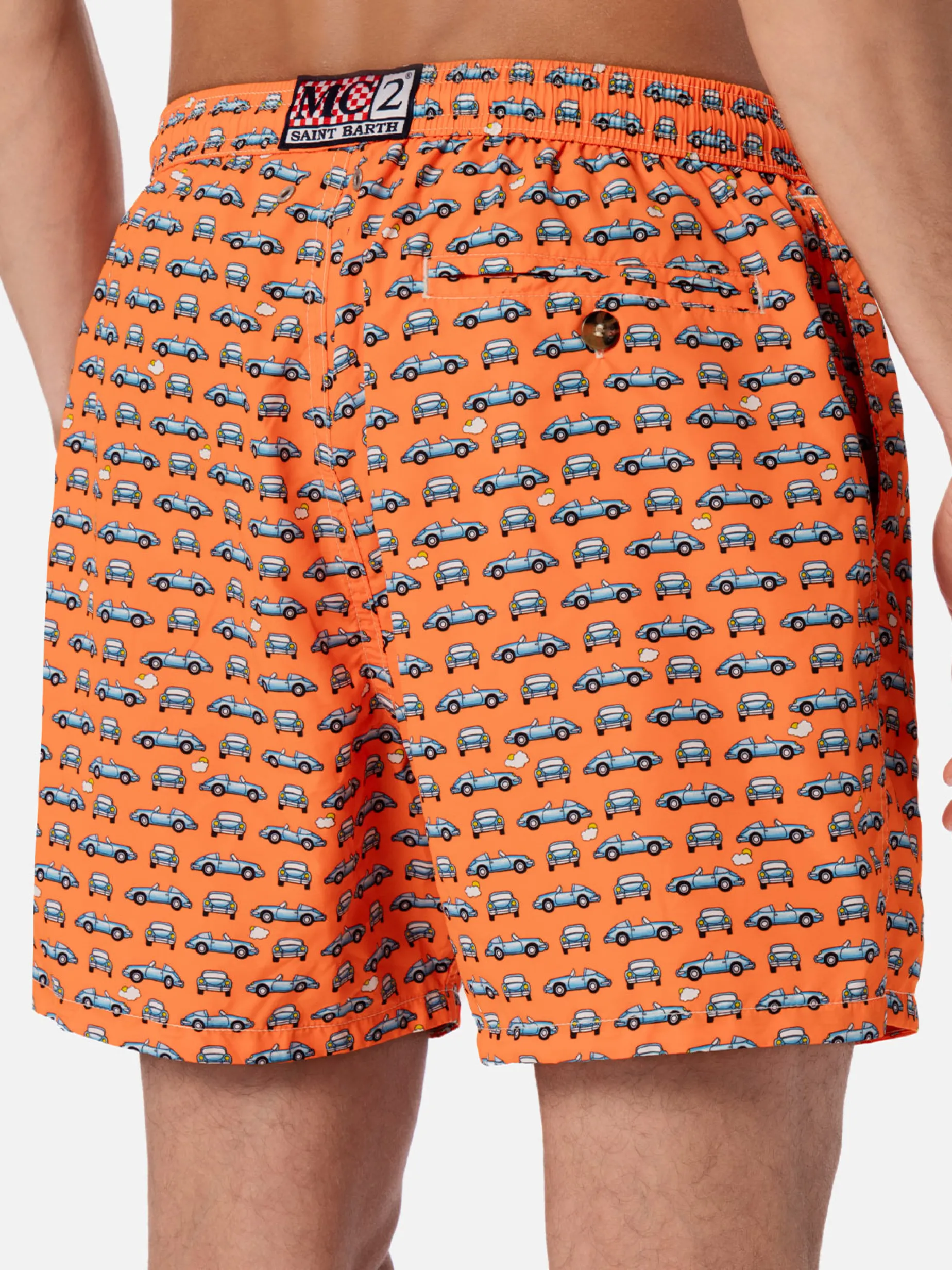 Herren-Badeshorts aus leichtem Stoff Lighting Micro Fantasy mit Autos-Aufdruck