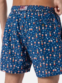 Herren-Badeshorts aus leichtem Stoff Lighting Micro Fantasy mit Aperol Spritz-Aufdruck | APEROL SONDEREDITION