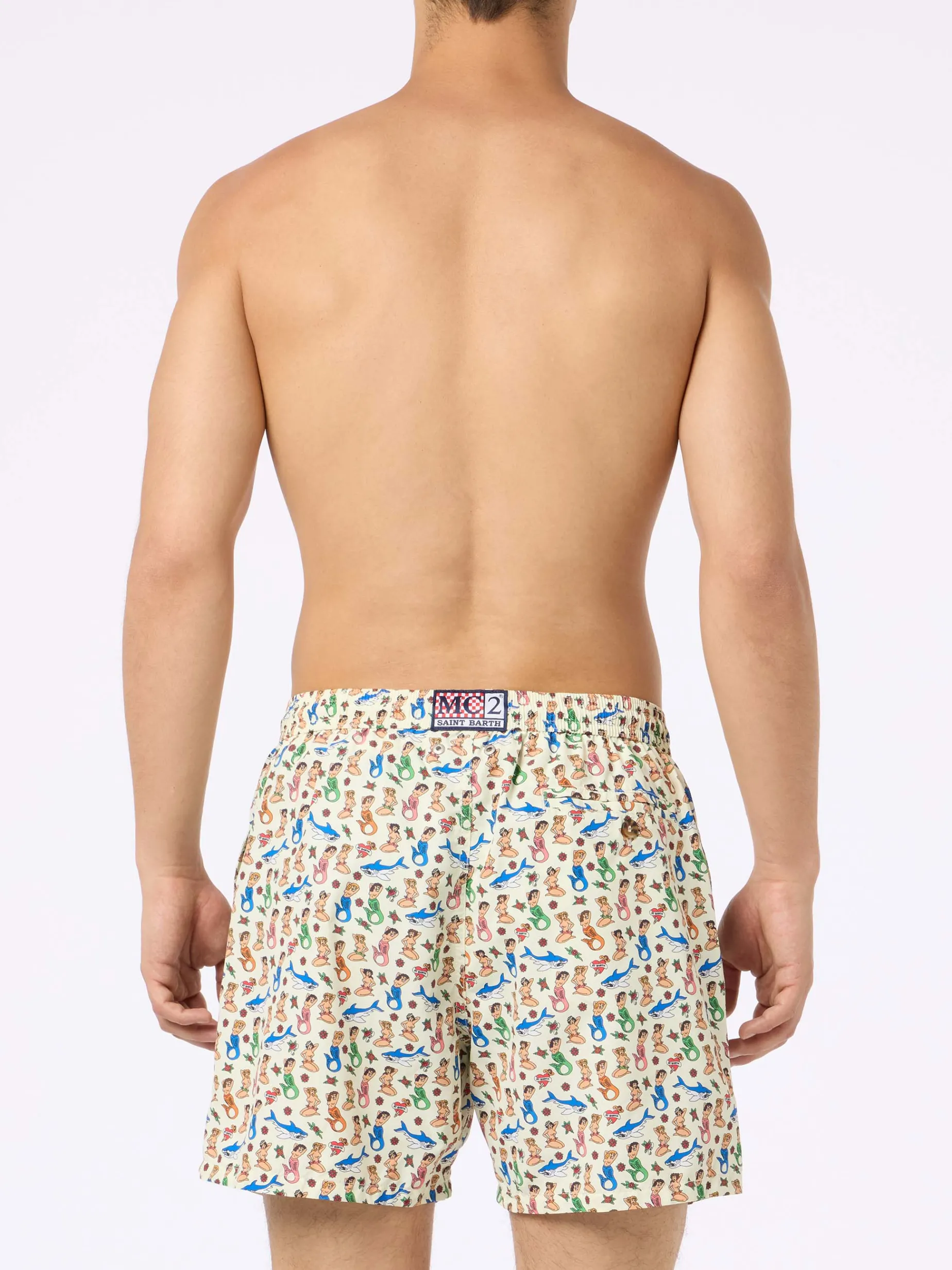 Herren-Badeshorts aus leichtem Stoff Lighting Micro Fantasy mit Meerjungfrauen-Print