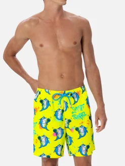 Herren-Badeshorts aus leichtem Stoff Lighting mit Cryptopuppets-Aufdruck | CRYPTOPUPPET-SONDERAUSGABE