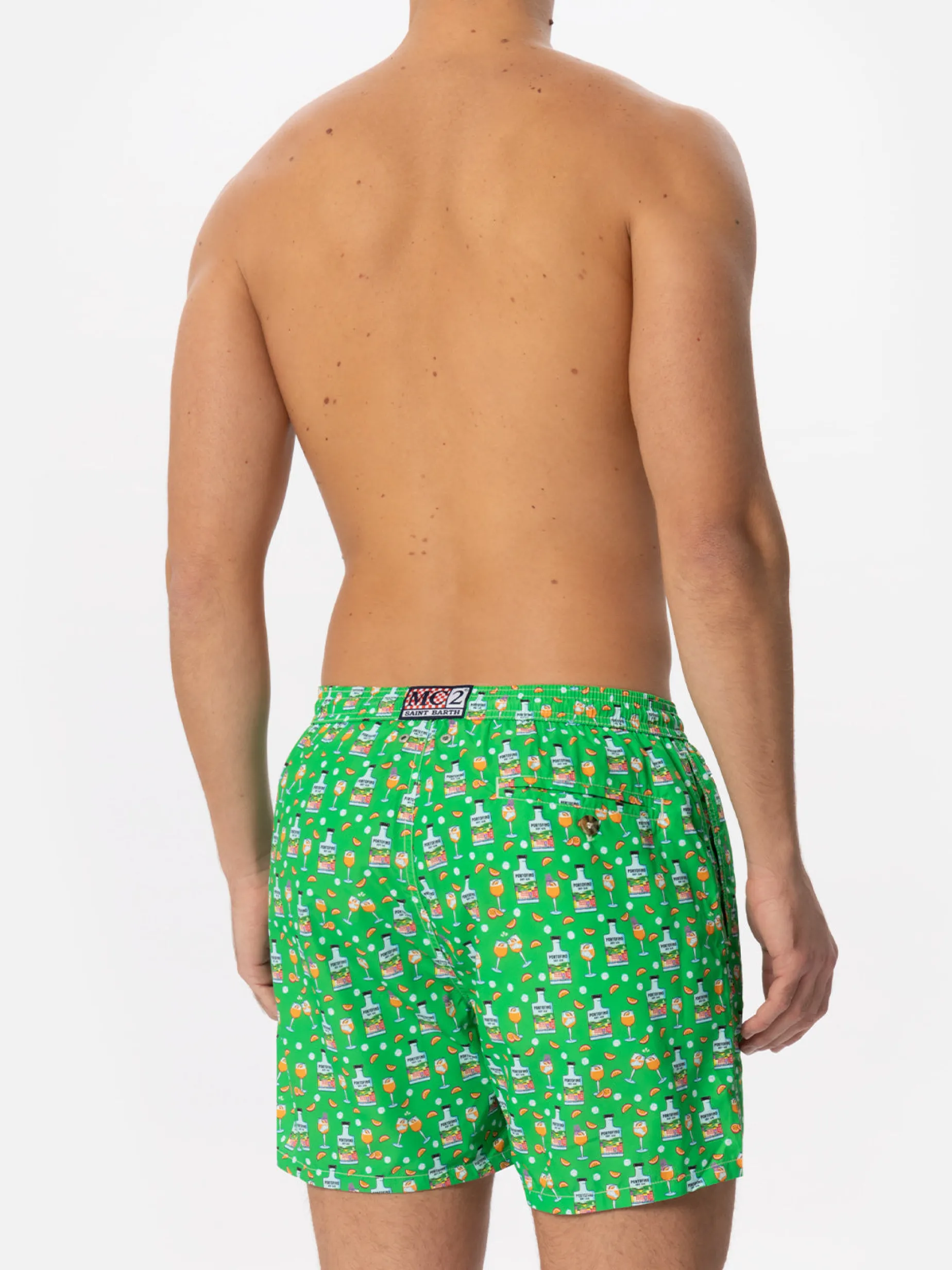 Herren-Badeshorts aus leichtem Stoff mit Gin-Print | PORTOFINO DRY GIN SONDEREDITION