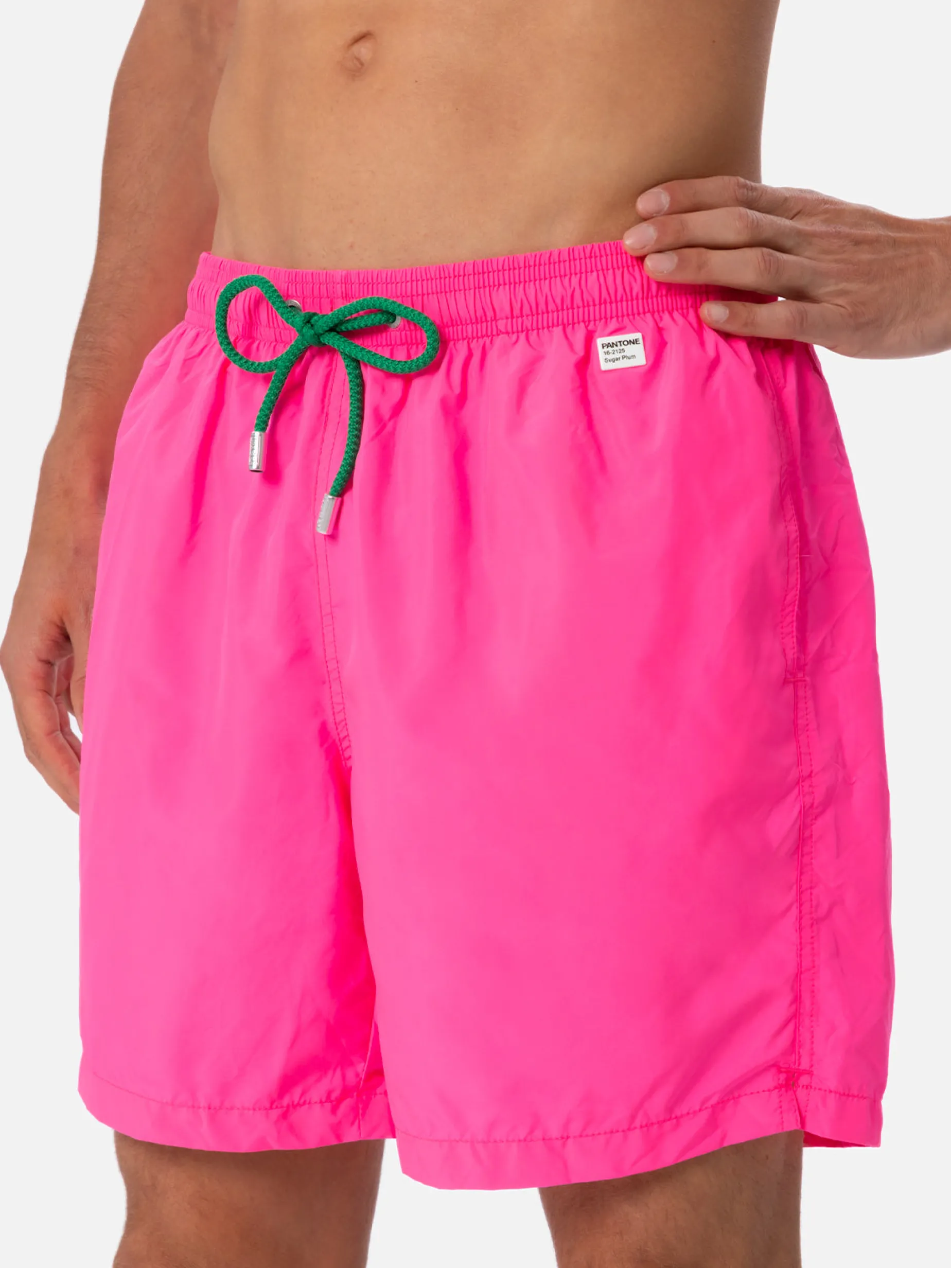 Herren-Badeshorts aus leichtem Stoff in Neonrosa Lighting Pantone | PANTONE-SONDERAUSGABE