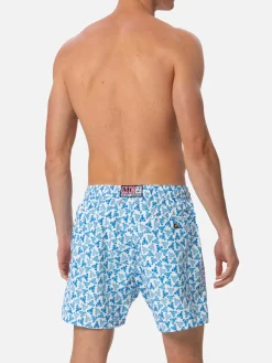 Herren-Badeshorts aus leichtem Stoff Lighting Micro Fantasy mit Hummer-Print