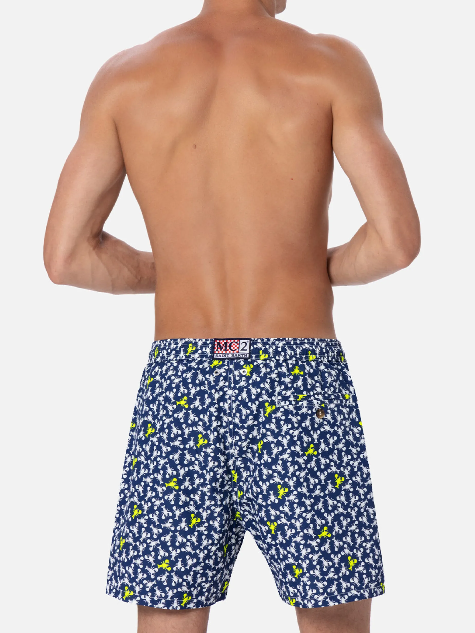 Herren-Badeshorts aus leichtem Stoff Lighting Micro Fantasy mit Hummer-Print