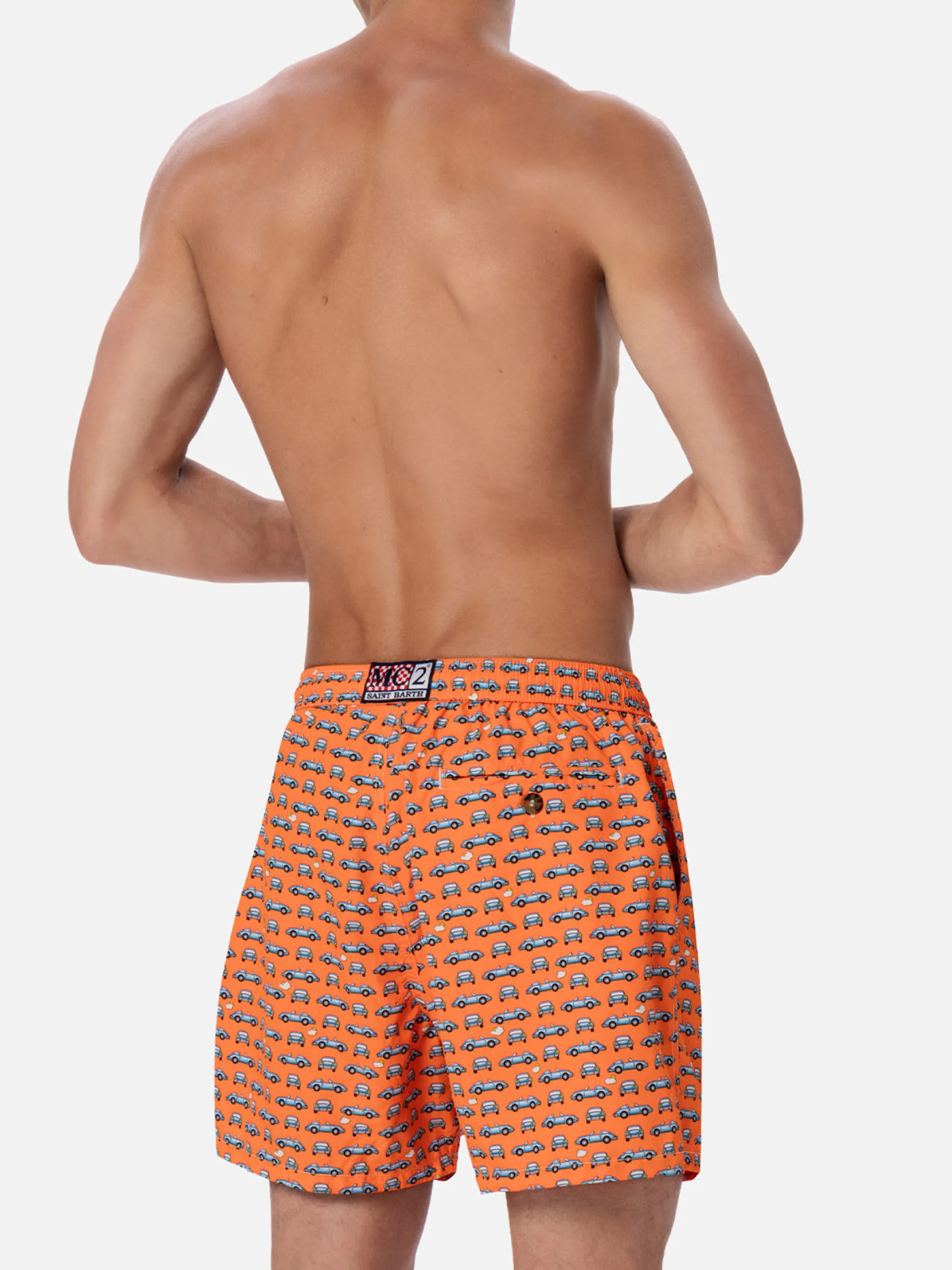 Herren-Badeshorts aus leichtem Stoff Lighting Micro Fantasy mit Autos-Aufdruck