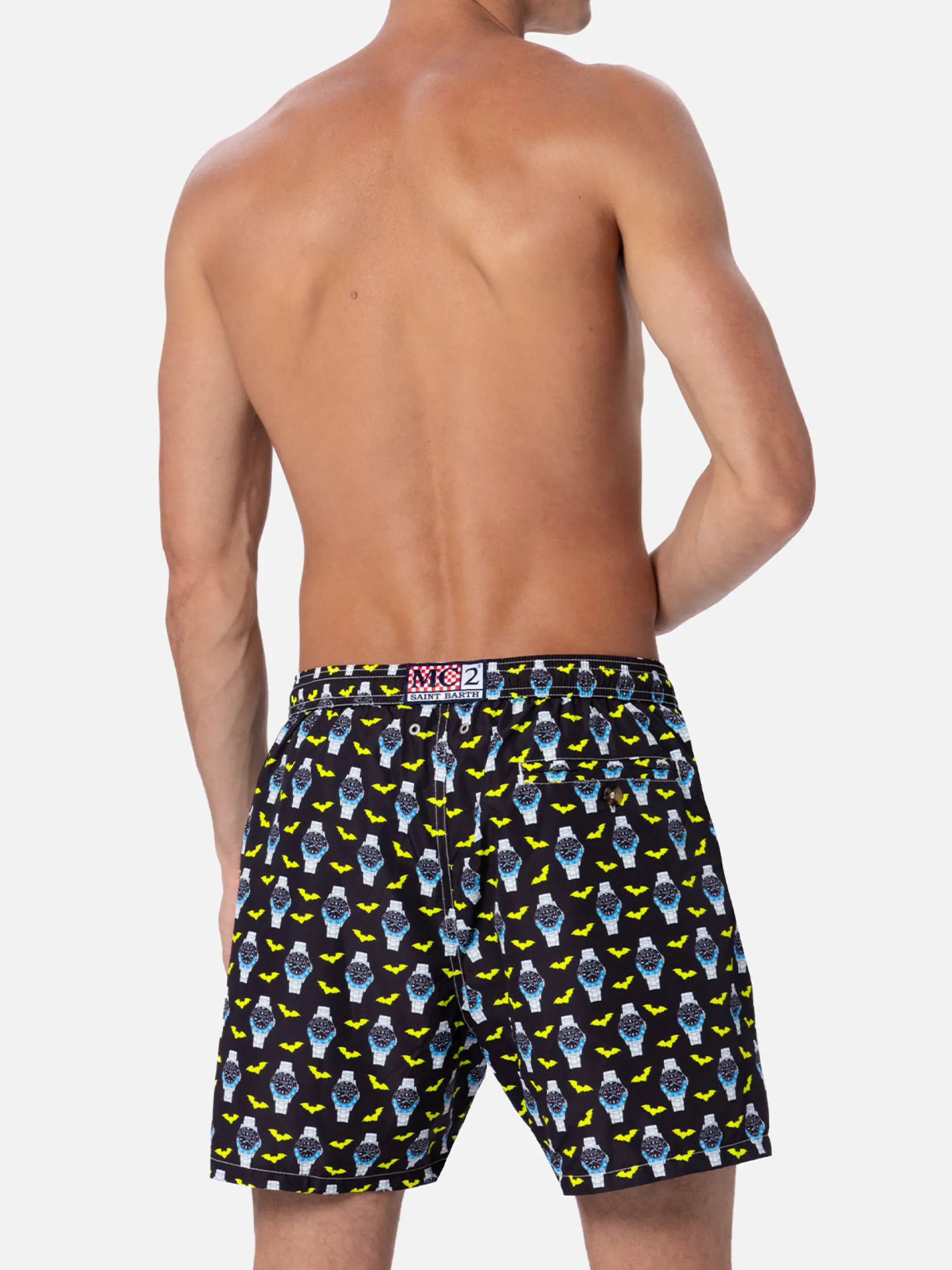 Herren-Badeshorts aus leichtem Stoff Lighting Micro Fantasy mit Uhrenaufdruck