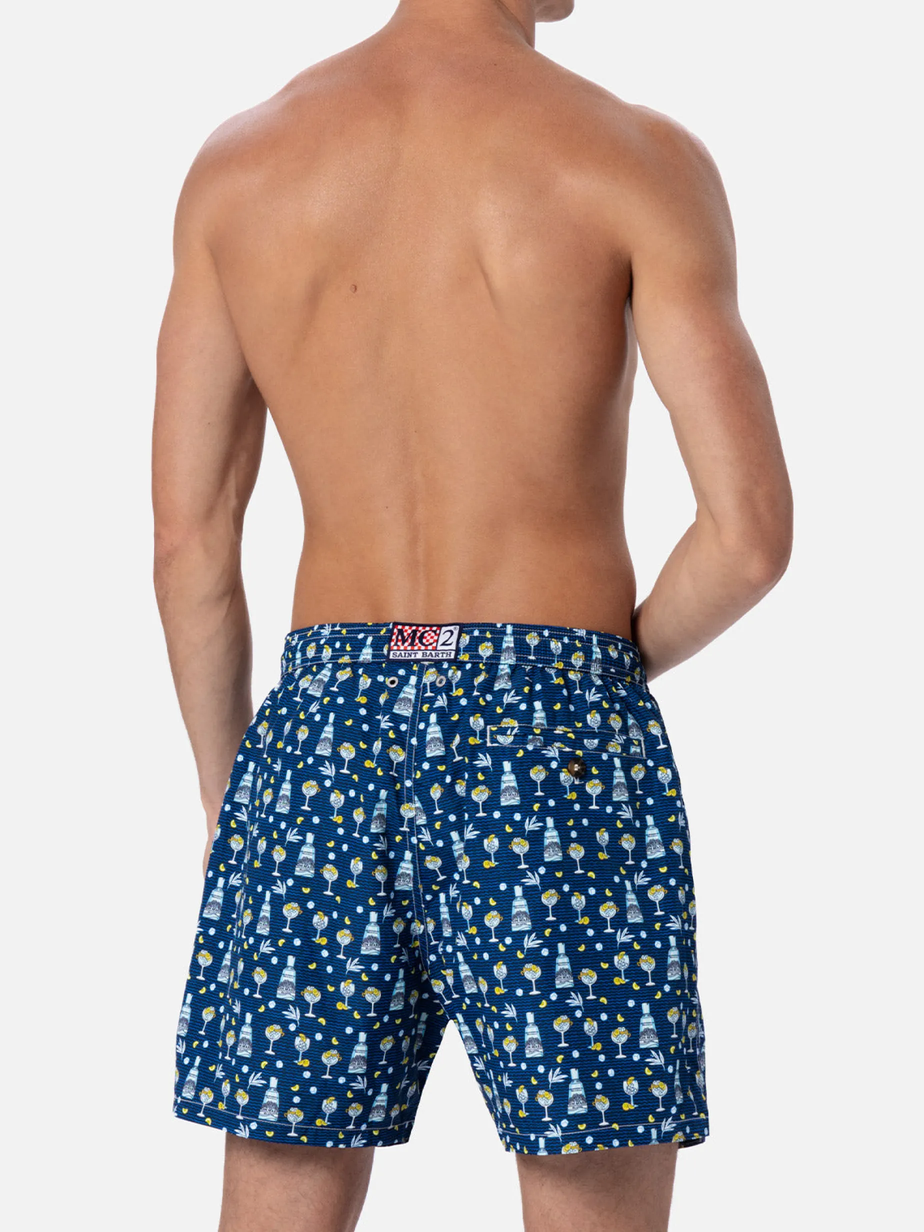 Herren-Badeshorts aus leichtem Stoff Lighting Micro Fantasy mit Gin Mare-Aufdruck | GIN MARE SONDEREDITION