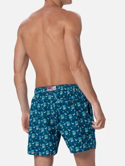Herren-Badeshorts aus leichtem Stoff Lighting Micro Fantasy mit Gin Tonic Portofino Gin-Aufdruck | PORTOFINO DRY GIN SONDEREDITION