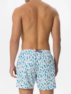 Herren-Badeshorts aus leichtem Stoff mit Quallen-Print