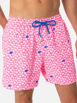 Herren-Badeshorts aus leichtem Stoff Lighting Micro Fantasy mit Palmen-Print