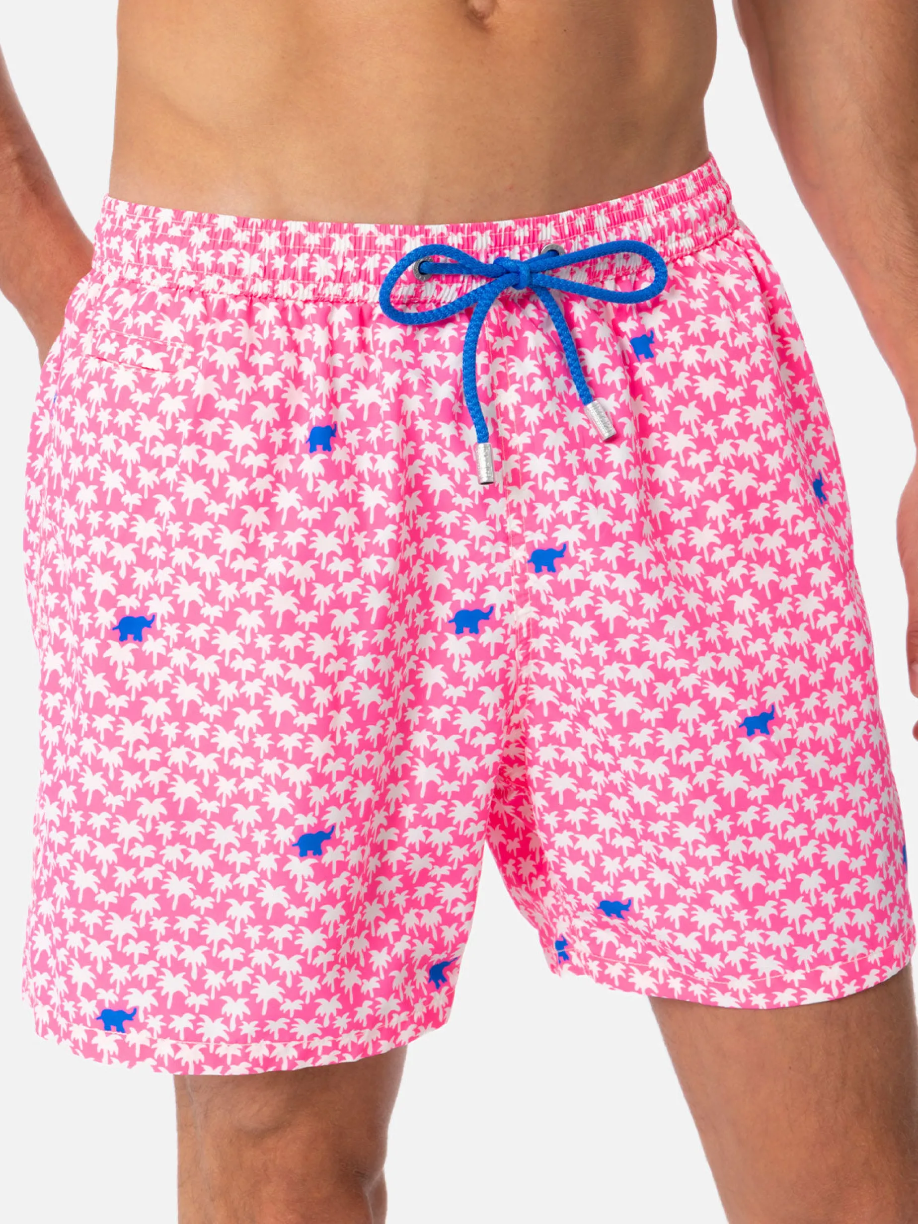 Herren-Badeshorts aus leichtem Stoff Lighting Micro Fantasy mit Palmen-Print