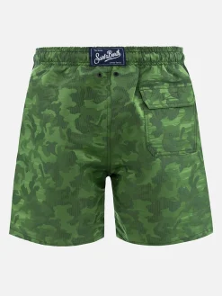 Herren-Badeshorts aus Ripstop-Stoff Harbor The Riviera mit Tarn-Jacquard-Print