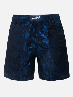 Herren-Badeshorts aus Ripstop-Stoff Harbor The Riviera mit Palmen-Jacquard-Print