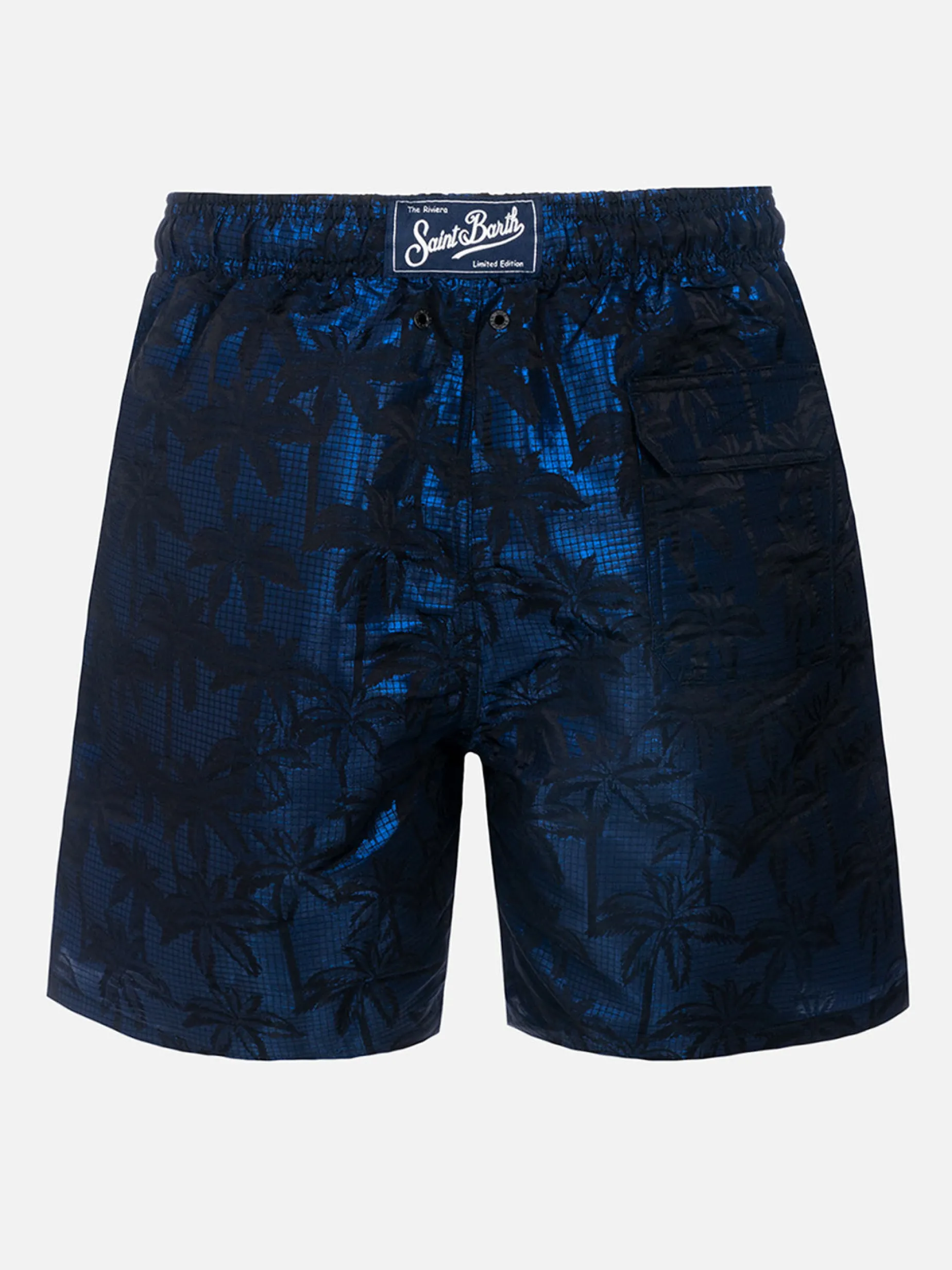 Herren-Badeshorts aus Ripstop-Stoff Harbor The Riviera mit Palmen-Jacquard-Print