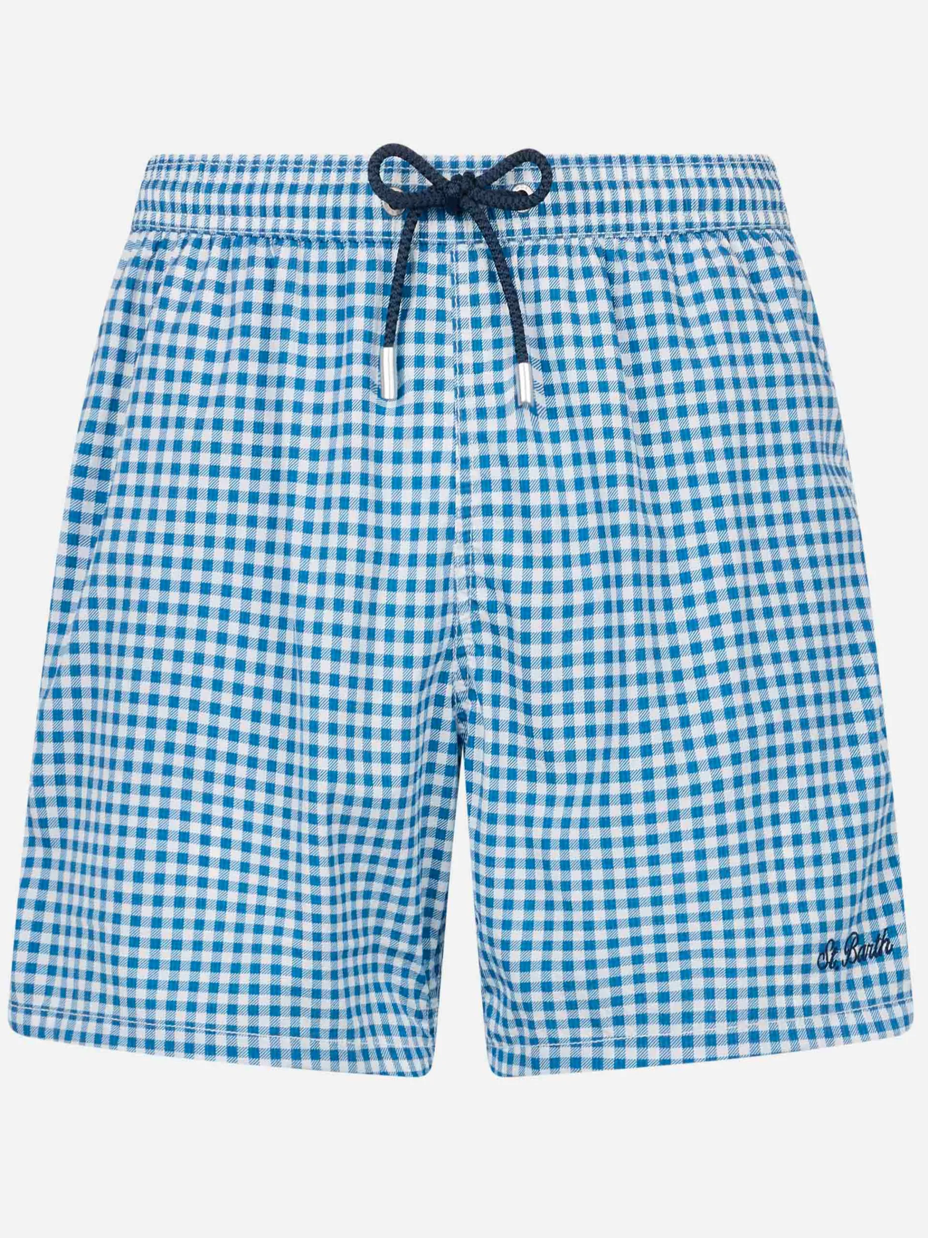 Herren-Badeshorts aus Seersucker-Karomuster Patmos