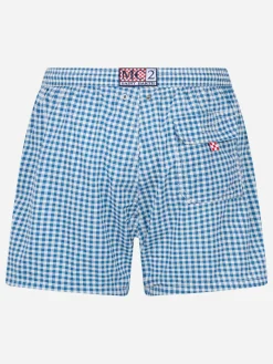 Herren-Badeshorts aus Seersucker-Karomuster Patmos