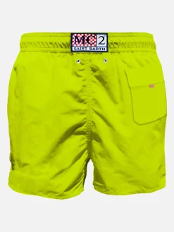 Herren-Badeshorts in Neongelb mit Tasche