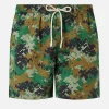 Herren-Badeshorts Lighting aus leichtem Stoff mit Tarnmuster