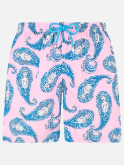 Herren-Badeshorts Lighting aus leichtem Stoff mit Paisley-Print