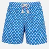 Herren-Badeshorts Lighting 70 aus leichtem Stoff mit Seesternen-Aufdruck