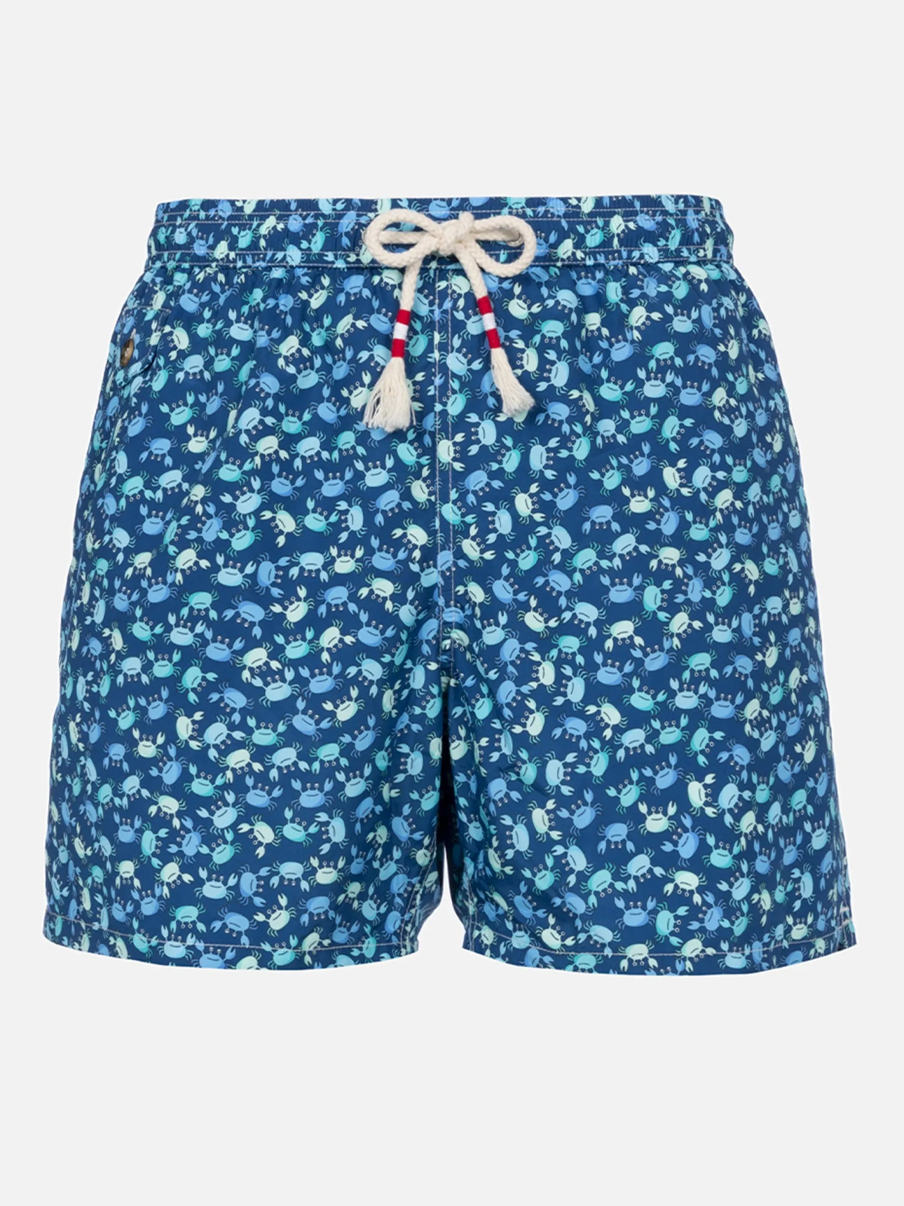 Herren-Badeshorts Lighting 70 aus leichtem Stoff mit Krabbenaufdruck