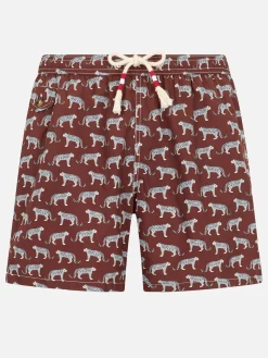 Herren-Badeshorts Lighting 70 aus leichtem Stoff mit Mikro-Cheeta-Print