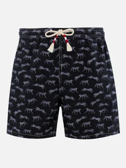Herren-Badeshorts Lighting 70 aus leichtem Stoff mit Mikro-Cheeta-Print