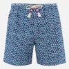 Herren-Badeshorts Lighting 70 aus leichtem Stoff mit Seestern-Aufdruck