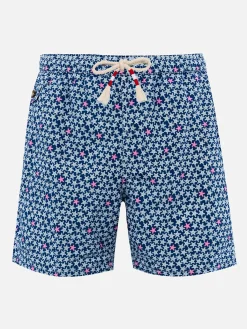 Herren-Badeshorts Lighting 70 aus leichtem Stoff mit Seestern-Aufdruck