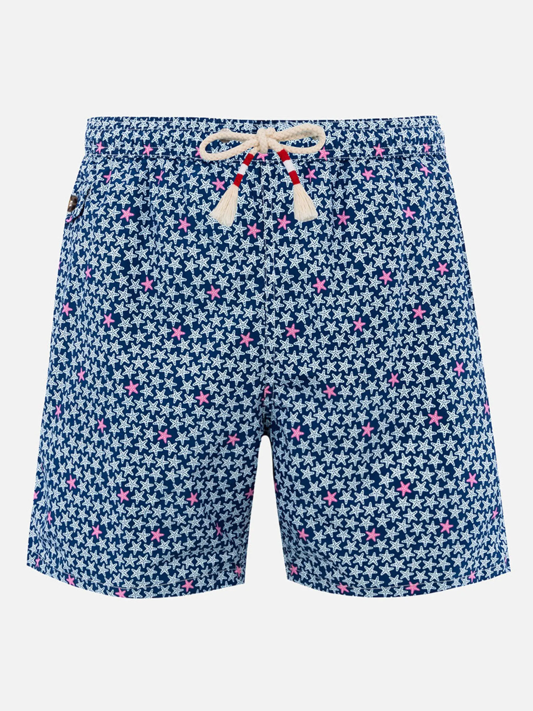 Herren-Badeshorts Lighting 70 aus leichtem Stoff mit Seestern-Aufdruck