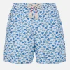 Herren-Badeshorts Lighting 70 aus leichtem Stoff mit Hai-Aufdruck