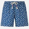 Herren-Badeshorts Lighting 70 aus leichtem Stoff mit Hai-Aufdruck