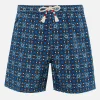 Herren-Badeshorts Lighting 70 aus leichtem Stoff mit Majolika-Print